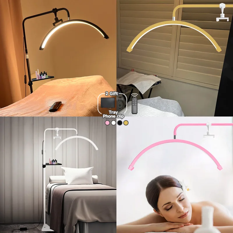 Hot selling Rotatable Lashes Lamps Half Moon Light Led Moon Lamp Photography Fill Light for Lashes Extension Beauty Floor Lamps 3