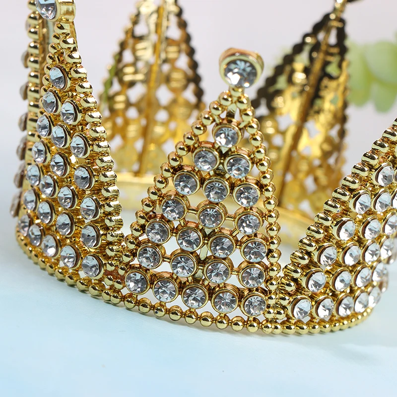 Krone Kuchen Topper Kristall Perle Tiara Kinder Haarschmuck Geburtstag Party Supplies – Detail 6