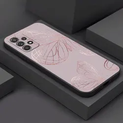 Gold Pink Rose Leaf Glitter Hearts Design Phone Case - Elegant Black Cover - Samsung A03 Core (ZMBLA 04)