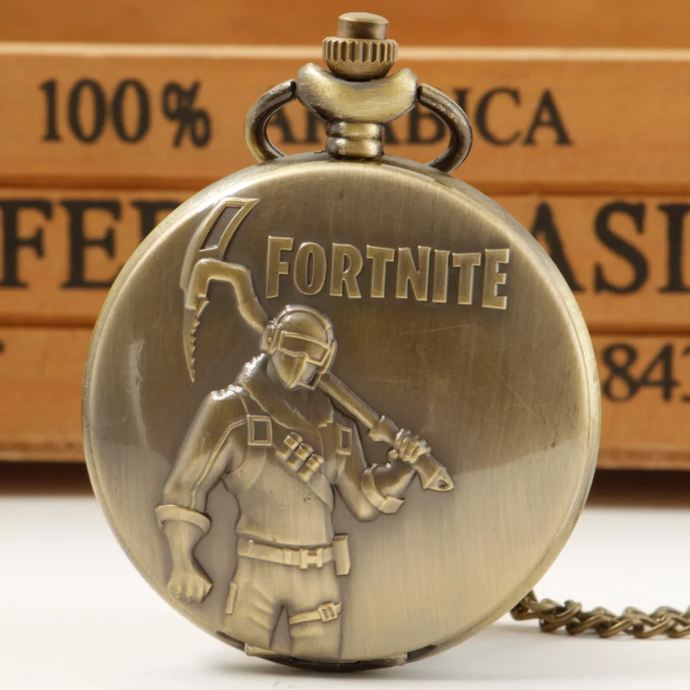

Vintage Charm Armed Character Game Quartz Pocket Watch Exquisite High Quality Necklace Timing Pendant Jewelry Gift Clock