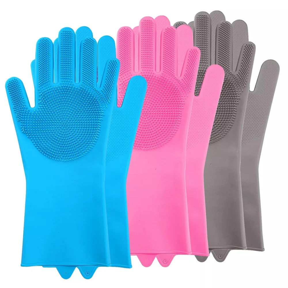 Magic Silicone Rubber Dishwashing Gloves for Household Kitchen Cleaning dishwashing gloves cleaning gloves
