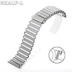 Premium Stainless Steel Quick Release Watch Strap - High Quality Metal Bonklip Bracelet Accessories - 22mm (Silver)