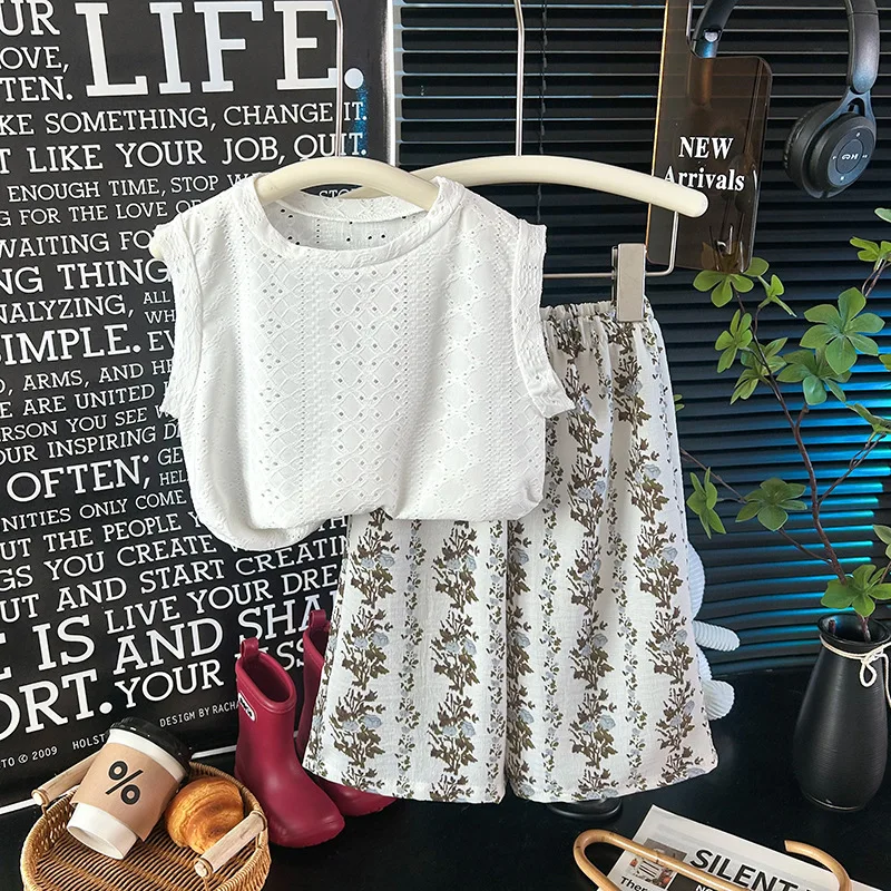 Girls Floral Pants Set 6