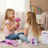 Chriyungel Kids Beauty Salon Set with Pretend Hair Dryer Role Play Beauty Makeup Toy Pretend Play Styling Tool Gifts for Girls 2