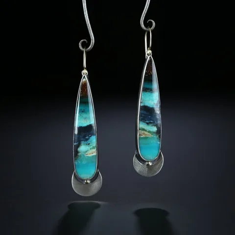 Tribal Spiral Dangle Earrings for Women Metal Geometry Twist Bronze Metal Painting Pattern Ethnic Earrings Gift