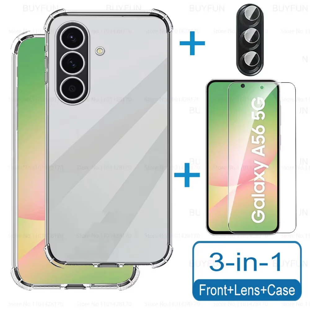 Enhanced Tempered Glass Screen Protector and Clear Soft TPU Cover 3-in-1 Set