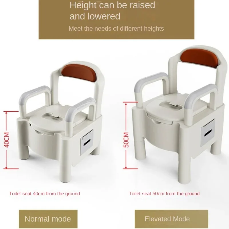 Thermostatic Seat Ring Commode Toilet Chair for Elderly Disabled, Adjustable Toilet Chair Portable Toilet Seat for Adults 4