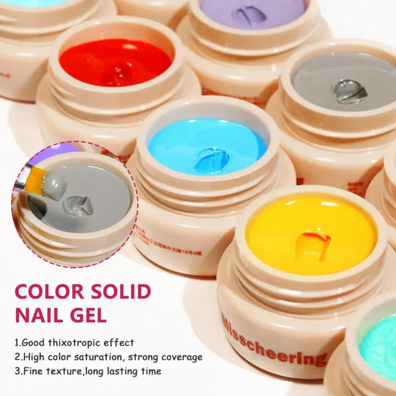 Glitter Color Jelly Solid Canned Nail Gel Polish Diy Uv Gel Nail Varnish Cream Texture Semi 
