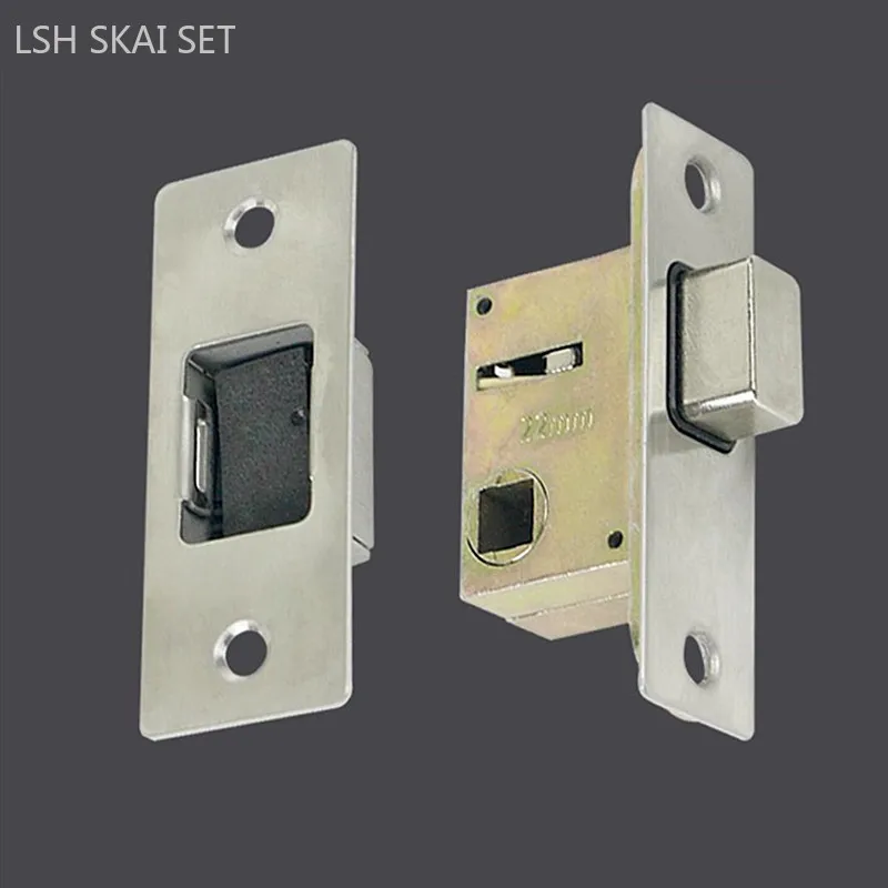 Magnetic Mute Lock Latches Automatic Suction Door Lock Bolts Zinc Alloy Single Tongue Body Interior Door Hardware Fittings