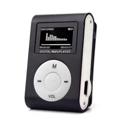 Compact Portable Music Player with LCD Display, Noise - Cancelling Stereo Speaker, TF Card Support & Clip Design (Black)