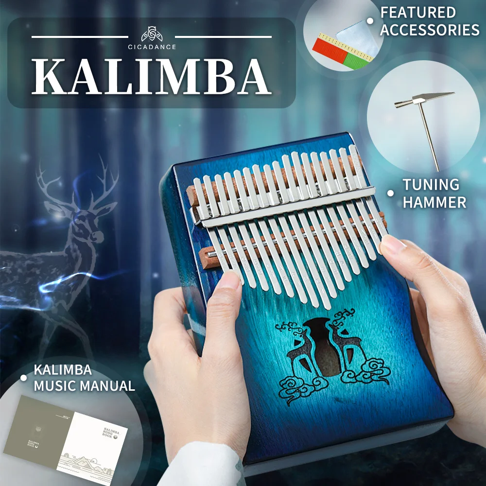 

Kalimba 17 Keys Hollow Type Body Calimba Mahogany Thumb Piano With Learning Books Musical Instruments Gifts For Beginner Kids