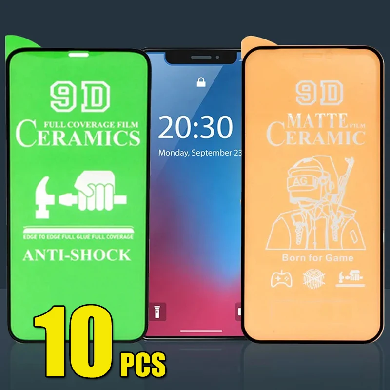 10-Pack 9D Ceramic Matte Screen Protectors - HD Quality