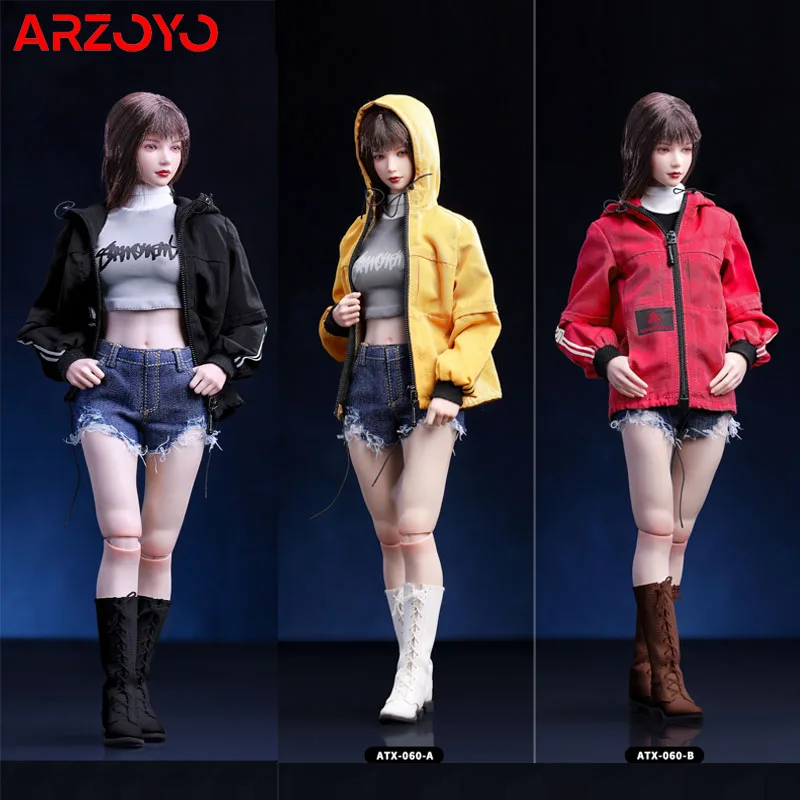 

Женская модная куртка и джинсовые шорты ACPLAY 1/6, подходит для 12 дюймов TBL JIAOU Worldbox, фигурки кукол