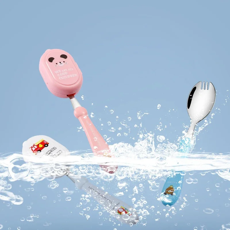 Stainless Steel Spoon Fork for Kids Portable Tableware