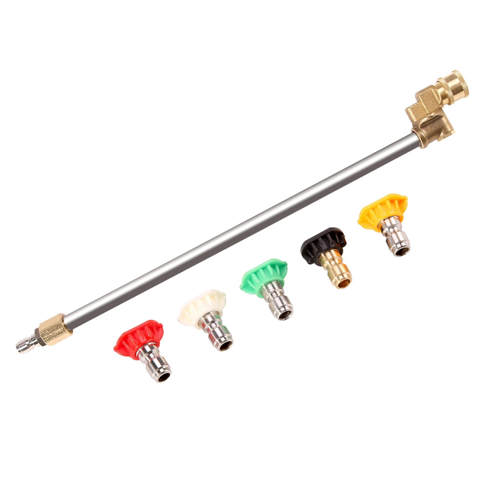 

Pressure Washer Wand with Adjustable Angle Nozzle, 16 in ch Spray Lance 180 Degree with 5 Angles Quick Connect Pivot Adapter