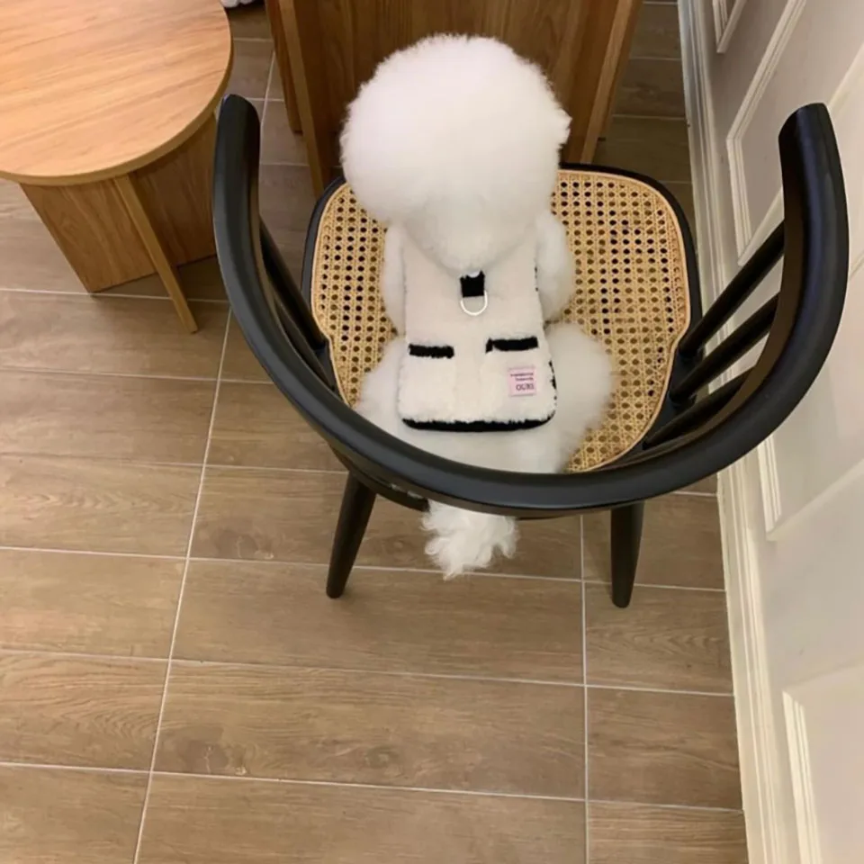 Description Picture 5 of itemYorkshire Traction Hooded Vest Winter Teddy Warm Cotton Clothes Bichon Thickened Clothes Solid Color Dog Jacket