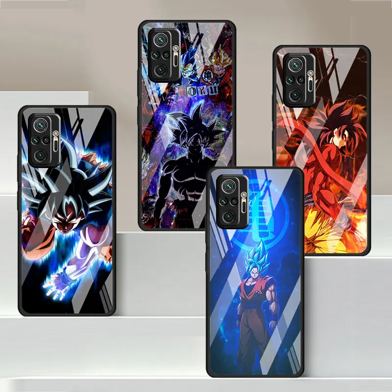 

Tempered Glass Case For Xiaomi Poco X3 Pro Redmi Note 10 11 11S 10S 11T 10T 9T X5 X4 12T Funda Phone Cover DDBZ Goku D-Dragon Z