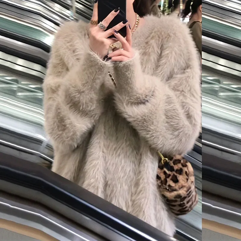Spring Korean Women Solid Knitted Sweater Autumn Winter Fashion O-neck Long Sleeve Pullover Tops Female Casual Loose Hoodies Y2k