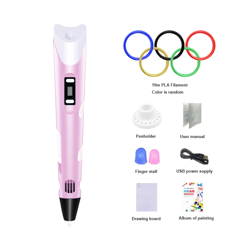 QYG 3D Printing Pen Pencils OLED Display Gel Art Craft Printer PLA Filament 3D Creative Toy Children&rsquo;s Gifts Draw Paint