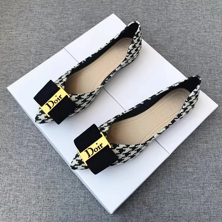 Summer 2024new Fashion Women's Shallow Mouth Casual Female Sneakers Slip-on Flats Bow-Knot Pointed Toe Moccasins Modis Slip