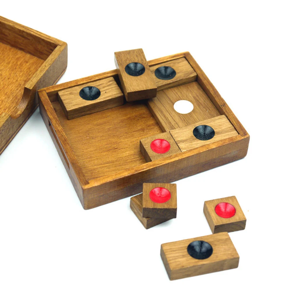 Round Dot Chess Board Educational Toy Wooden Game Black Dots Kids Thinking Skill Development Eco Friendly Safe
