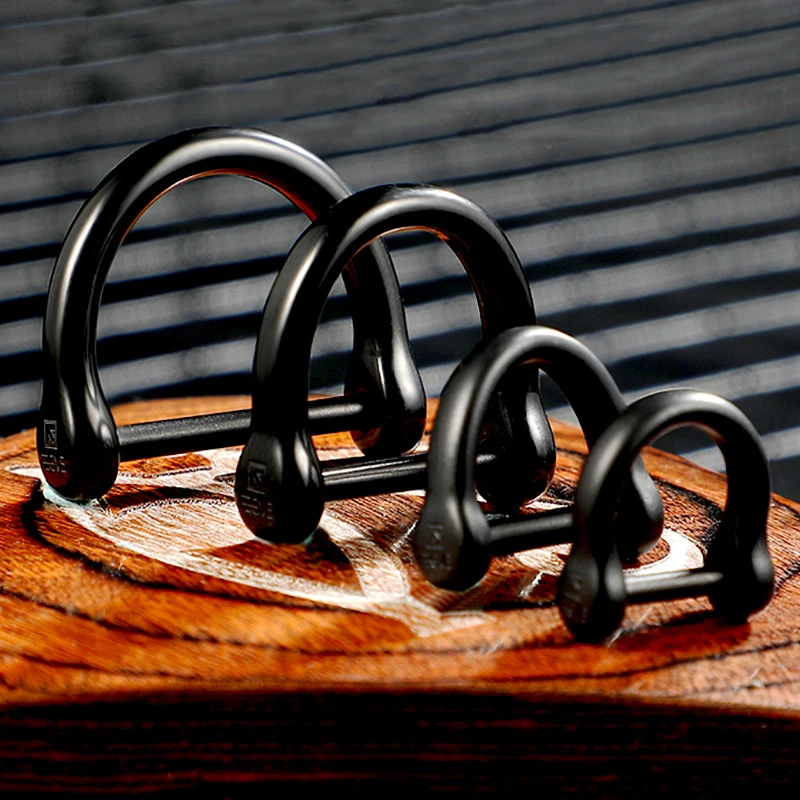 Luxury Titanium Horseshoe Buckle Keychain - Lightweight Baked Color Key Ring Holder, Premium Gift