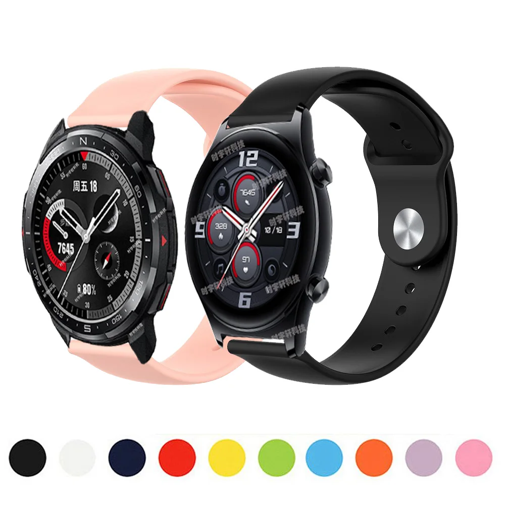 

Ремешок для Honor GS 3/3i/ProSilicone, браслет для смарт-часов Honor Magic Watch 2 42 мм 46 мм ES, 20 мм 22 мм