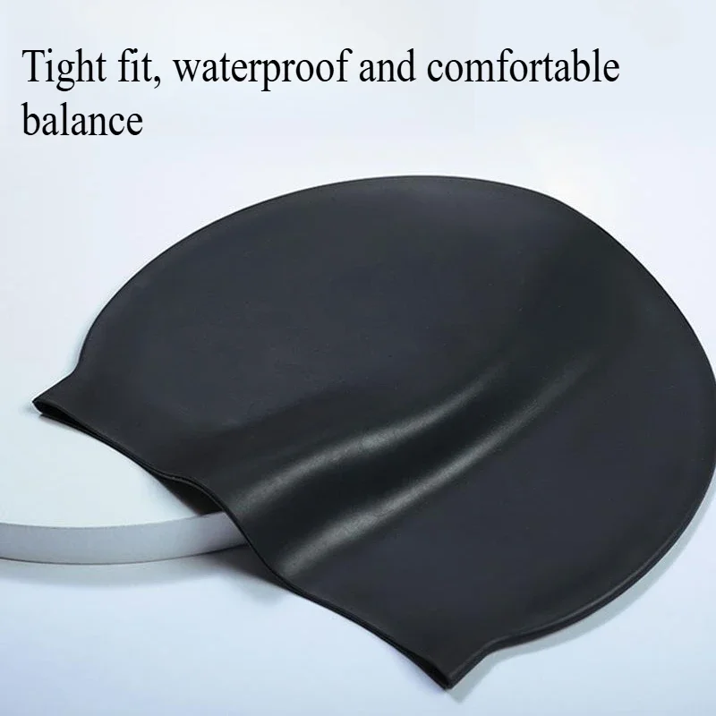 High Quality Silicone Swimming Cap for Adults Men Women Children Large Waterproof Ear Protector With No Wut Head Long Hair