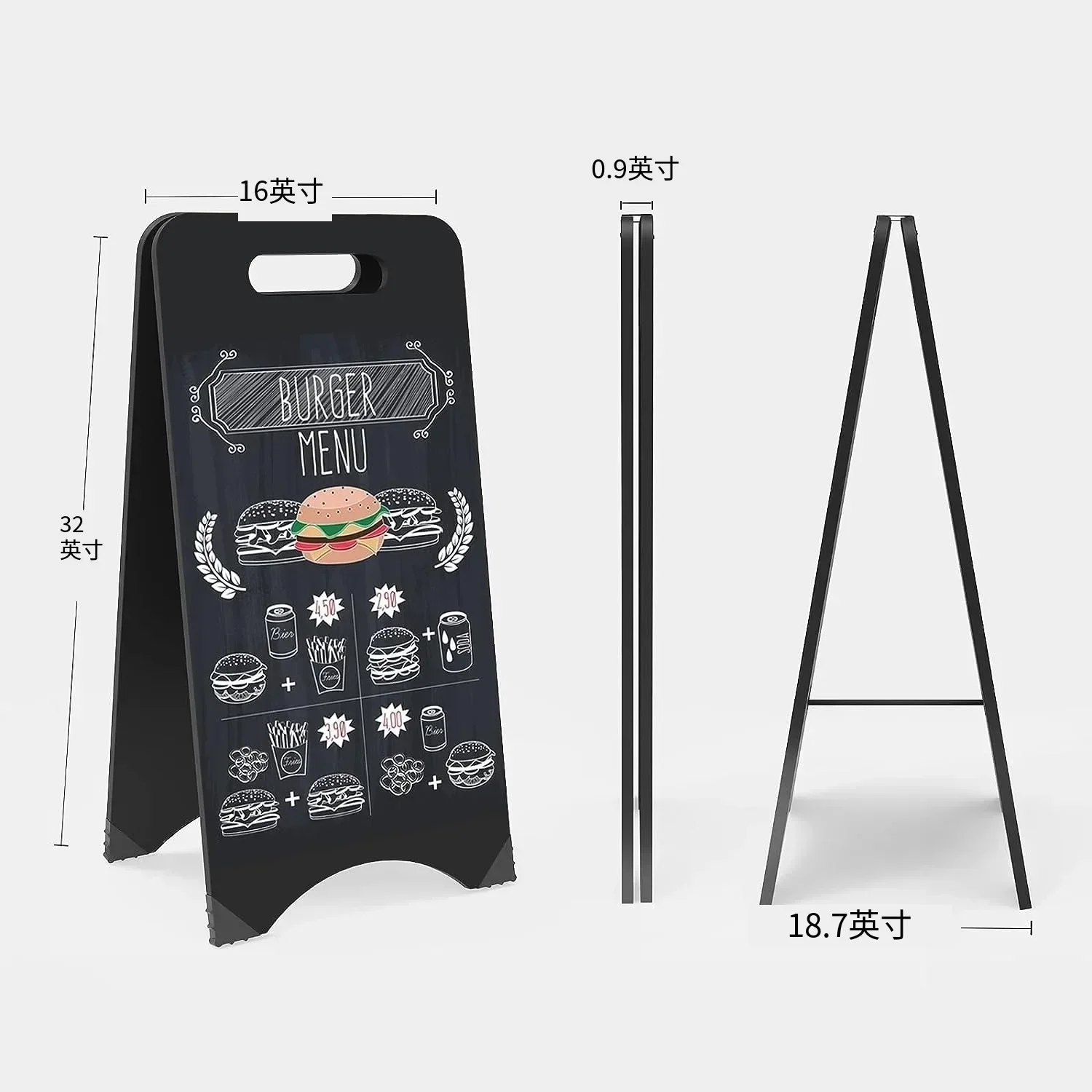 A자형 양면 칠판 바닥 설치 매장 상업 광고 빌보드 바 커피숍 이동식 디스플레..