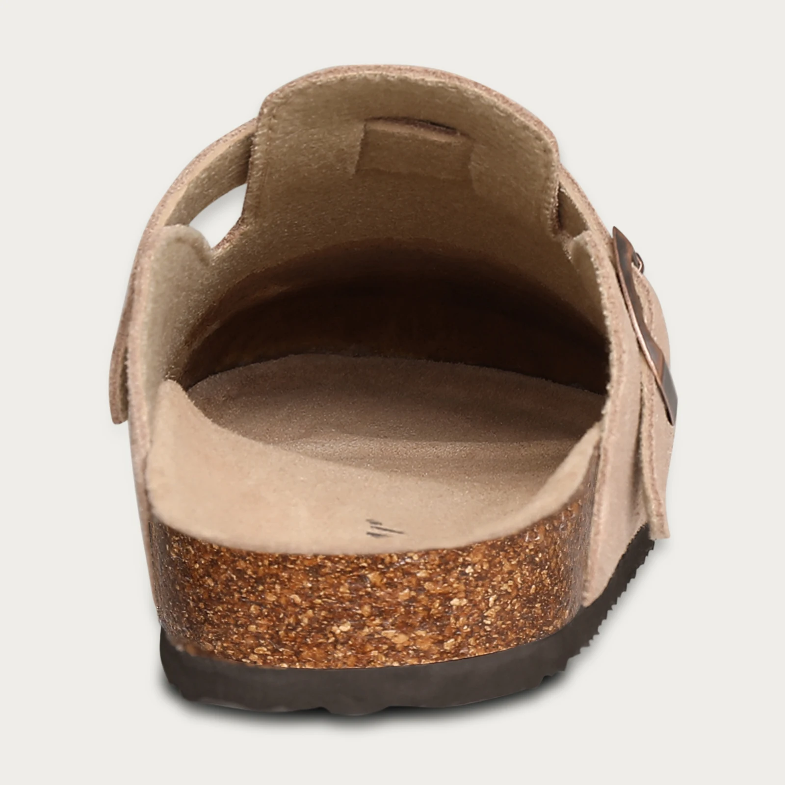 Comwarm Women's Suede Clogs Slippers Leather Mules Men Classic Cork Flats Slipper Outdoor Cork Footbed Sandals with Arch Support 5