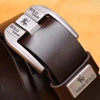 Известный роскошный брендовый дизайнер из коровьей кожи, высококачественные ремни с пряжкой из сплава для джинсов, оригинальный мужской ремень из натуральной кожи — изображение 2