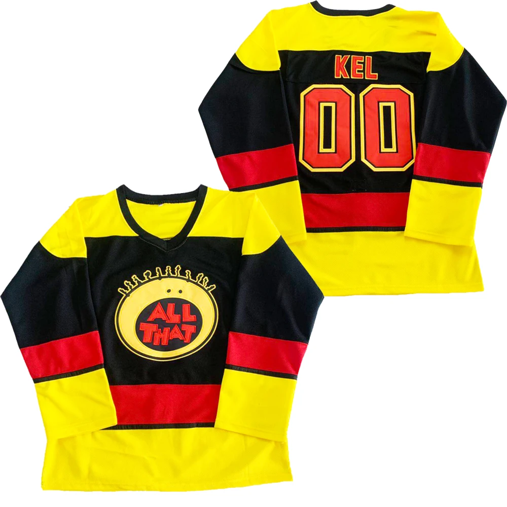 Ice Hockey Jersey All That 00 Kel Outdoor Sportswear Jerseys Sewing Embroidery Black Big Size Breathable ice hockey jerseys