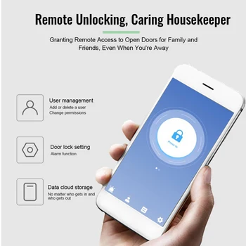 5 IN 1 Unlock Smart Door Lock Keyless Entry Biometric Door Knob with Keypad BT Tuya App Remote Control Password Fingerprint 6