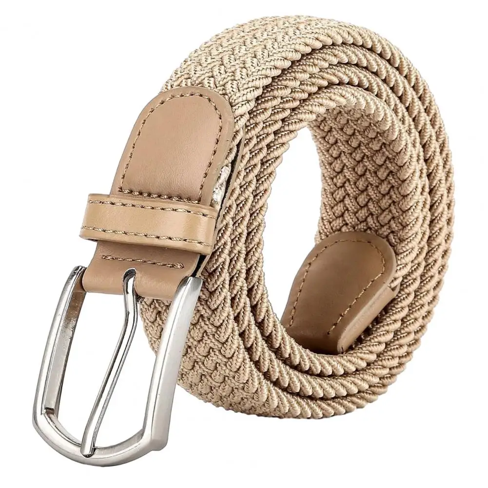 110cm Canvas Belts for Men Fashion Metal Pin Buckle Braided Belt Military Strap Male Elastic Belt for Pants Jeans canvas belts