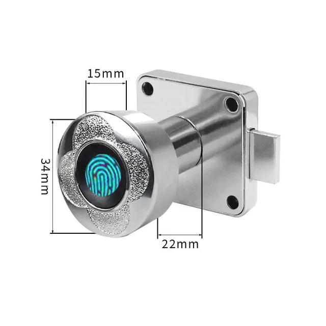 Fingerprint Cabinet Drawer Strongbox Mailbox Lock Built-in Chargeable Battery 4