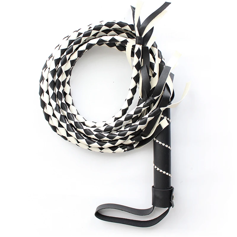 71CM PU Leather Horse Whip With Handle Flogger Equestrian Whips Teaching Training Riding Whips