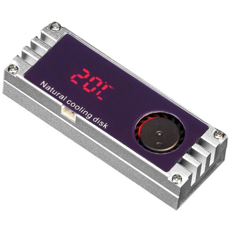 

M2 радиатор SSD охладитель температура OLED цифровой дисплей M.2 2280 NVME SSD твердотельный жесткий диск радиатор нагревательный серебристый