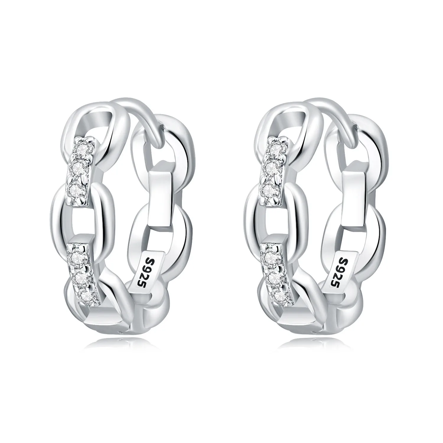 CYCUFF S 할로우 체인 디자인 귀걸이 후프 귀걸이 여성 쥬얼리 오리지널..