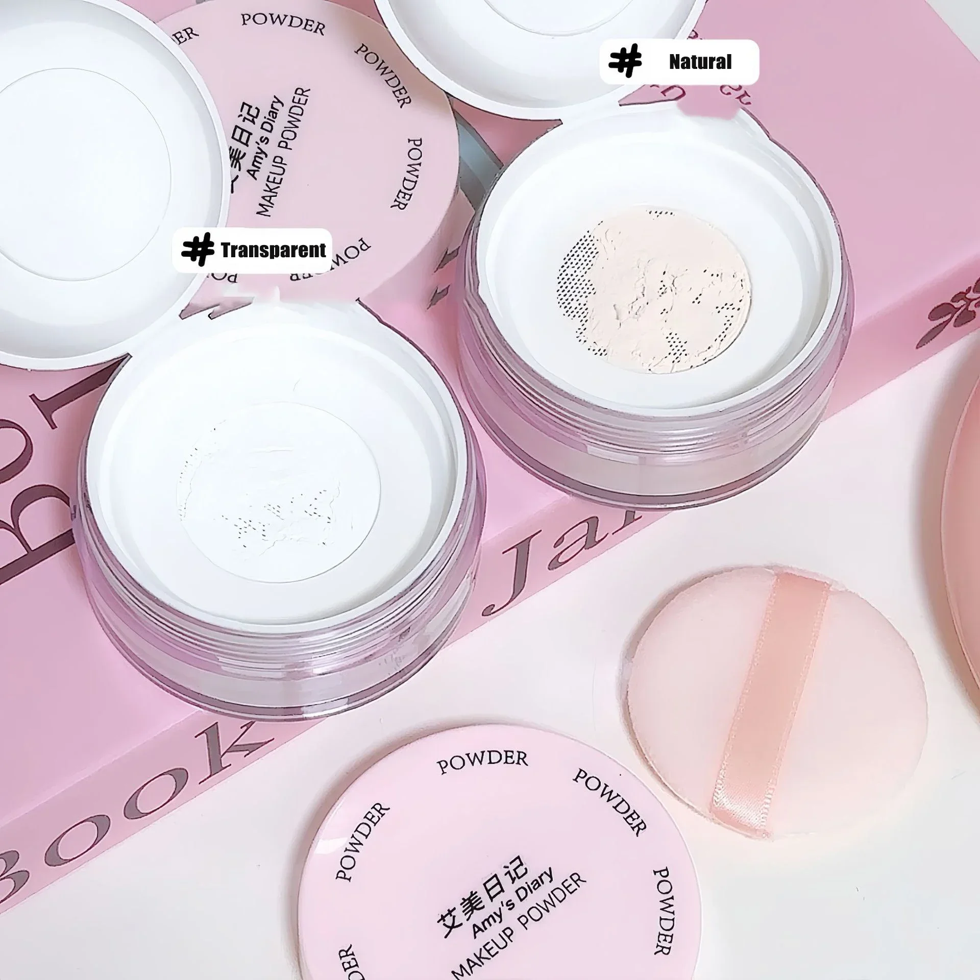 Air Setting Loose Face Powder Transparent White Long Lasting Matte Finish Makeup Oil Control Coverage With Puff