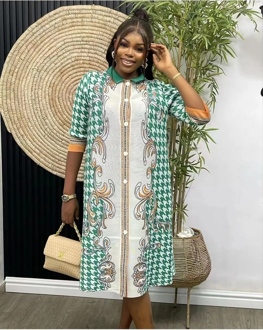 

Женское плиссированное платье миаке, свободное модное платье-рубашка в стиле ретро, лето 2023