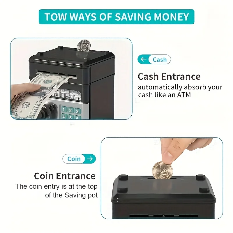Electronic Piggy Bank Coin Bank with Password Protection