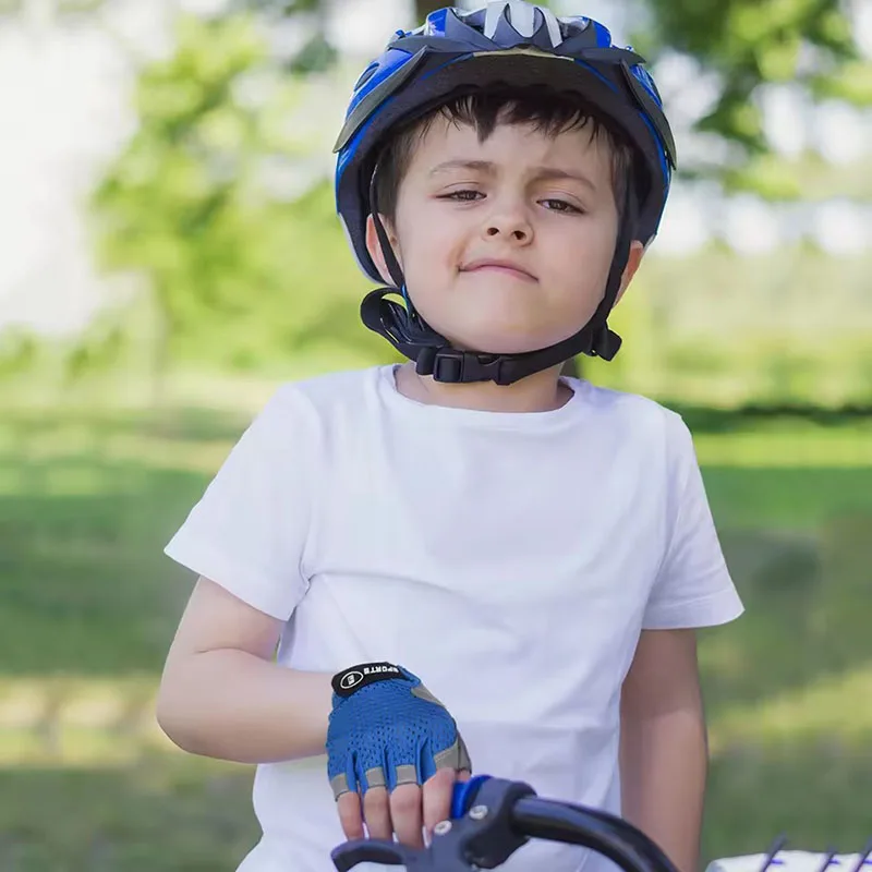 Outdoor Sports Children's Half Finger Gloves Men's and Women's Bicycles Anti Slip Breathable Thin Spring and Summer Gloves