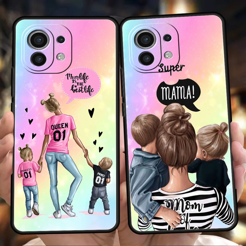 Super Mama Baby Handy hülle für Xiaomi Poco F4 F3 x3 x4 x5 GT NFC M3 M4 11 Ultra 12 12T 13 Note 10 Pro Lite 5g Silikon hülle