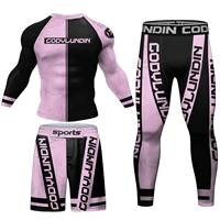 New Designer Boxing Jersey jiu jitsu No Gi Rashguard Set Pink Compression Active Wear For Men Women Custom Grappling Fightwear 2