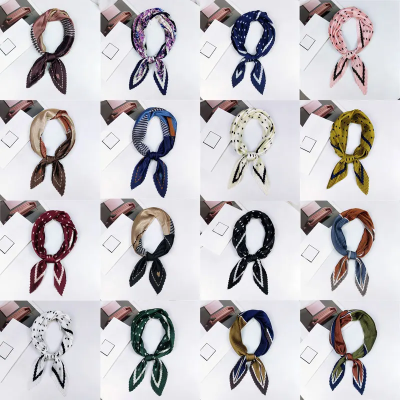 S01000c5cab46425da27d514d5caca197Z Korean Pleated Scarf Crinkle Small Square Scarf Decorative Silk Women Scarf Print Neck Scarves Elastic Hair Band Ribbon Wrinkle Mallzona