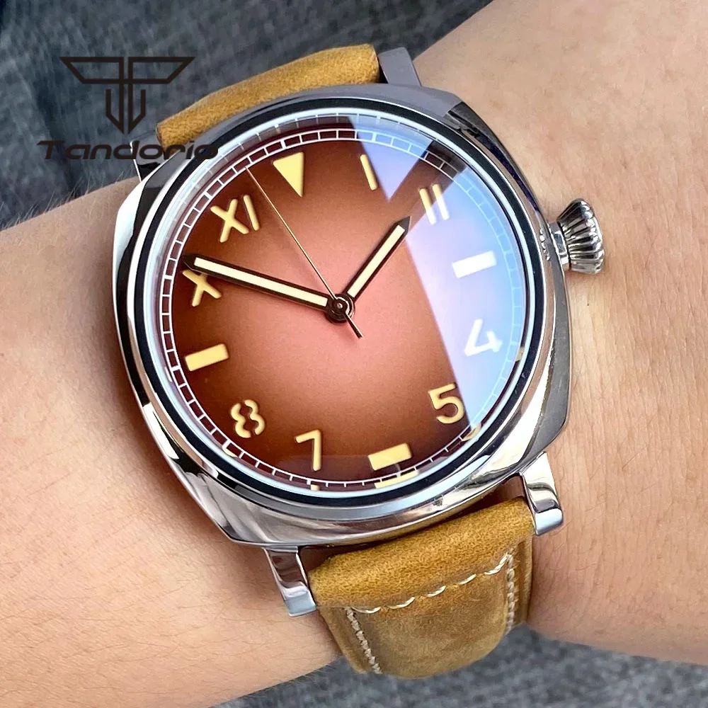 

Tandorio 42mm Watch For Men Polished Square NH35A Movement Automatic Dive Watch 200m Waterproof California Dial Sapphire Crystal