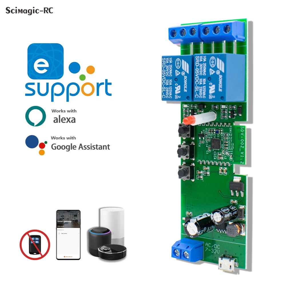 1/2 Channel Wifi Smart Switch Wireless Wifi Relay Receiver Module