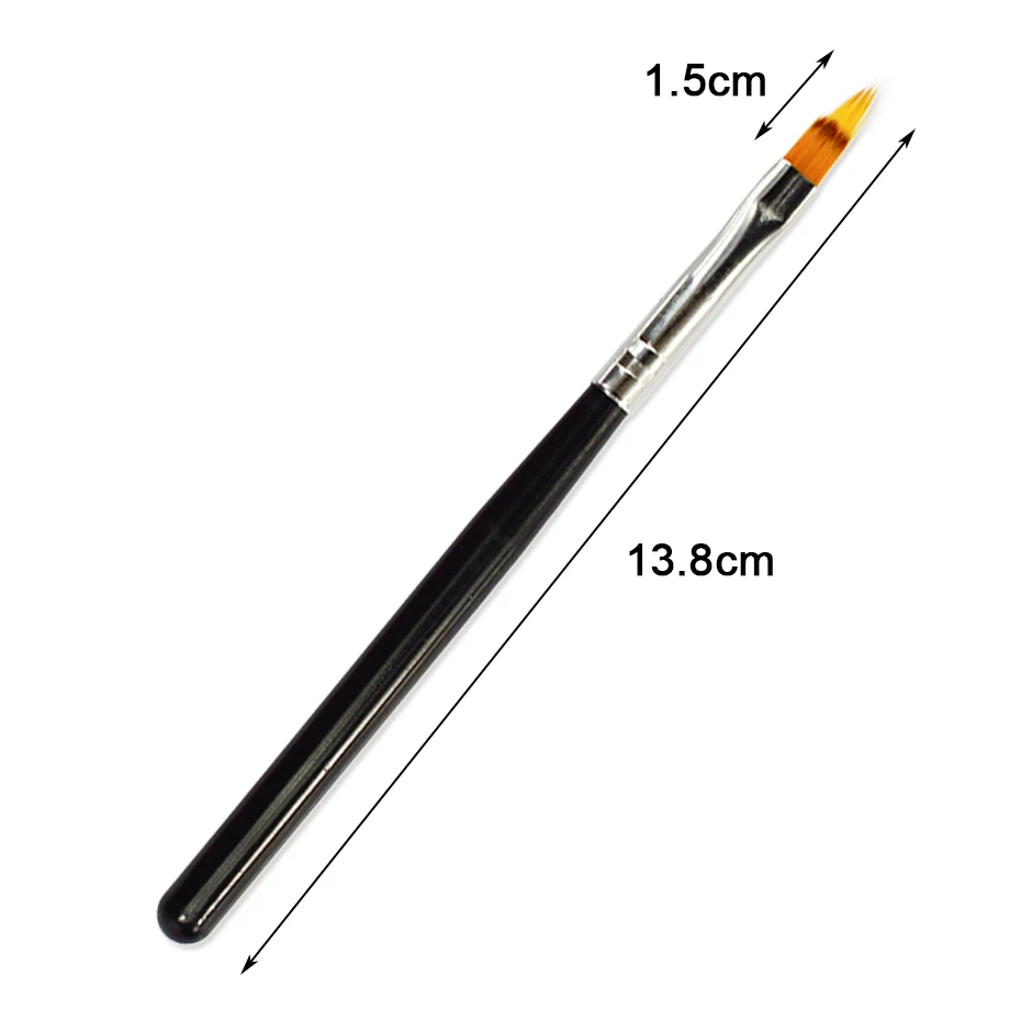 1pcs Nail Brush Pen UV Gel Gradient Bloom Nail Art Painting Wood Handle Nylon Hair Black White Red Draw Manicure Nail Tool JI285 4