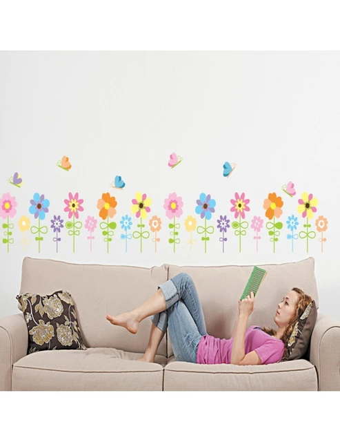 Vinilo decorativo pared infantil y pegatinas pared infantil para decoracion  habitacion infantil y mariposas decorativas para habitacion bebe de vinilo  pared ,pegatina pared decorativas con flores con mariposas mod3 - AliExpress