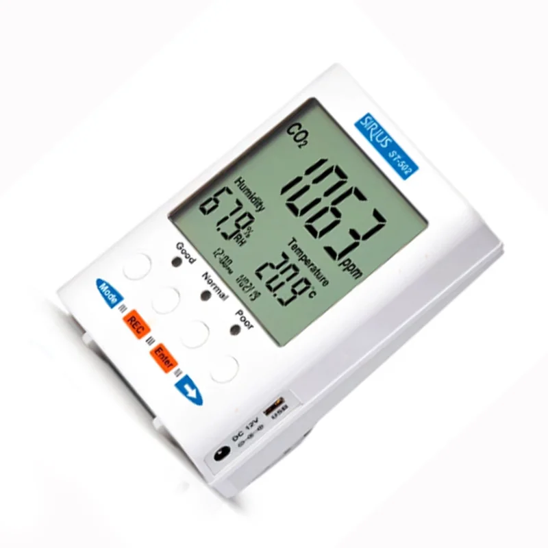 TENMARS ST-502 ST502 Desktop Indoor Air Quality (IAQ) Monitor Carbon Dioxide Monitor